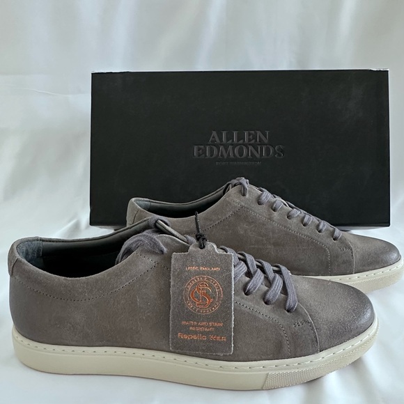Allen Edmonds Canal Court Suede Gray mens sneakers Size